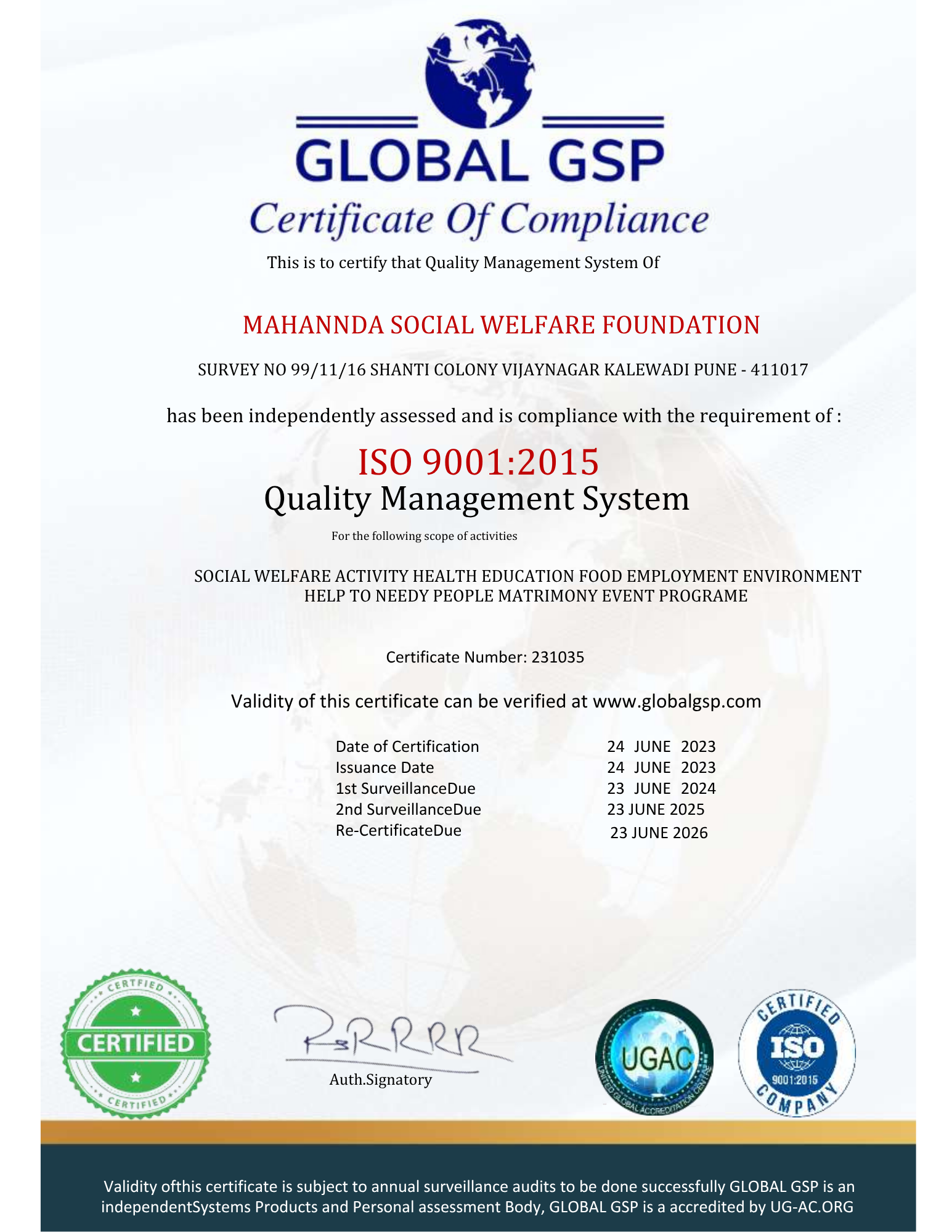 ISO Certification