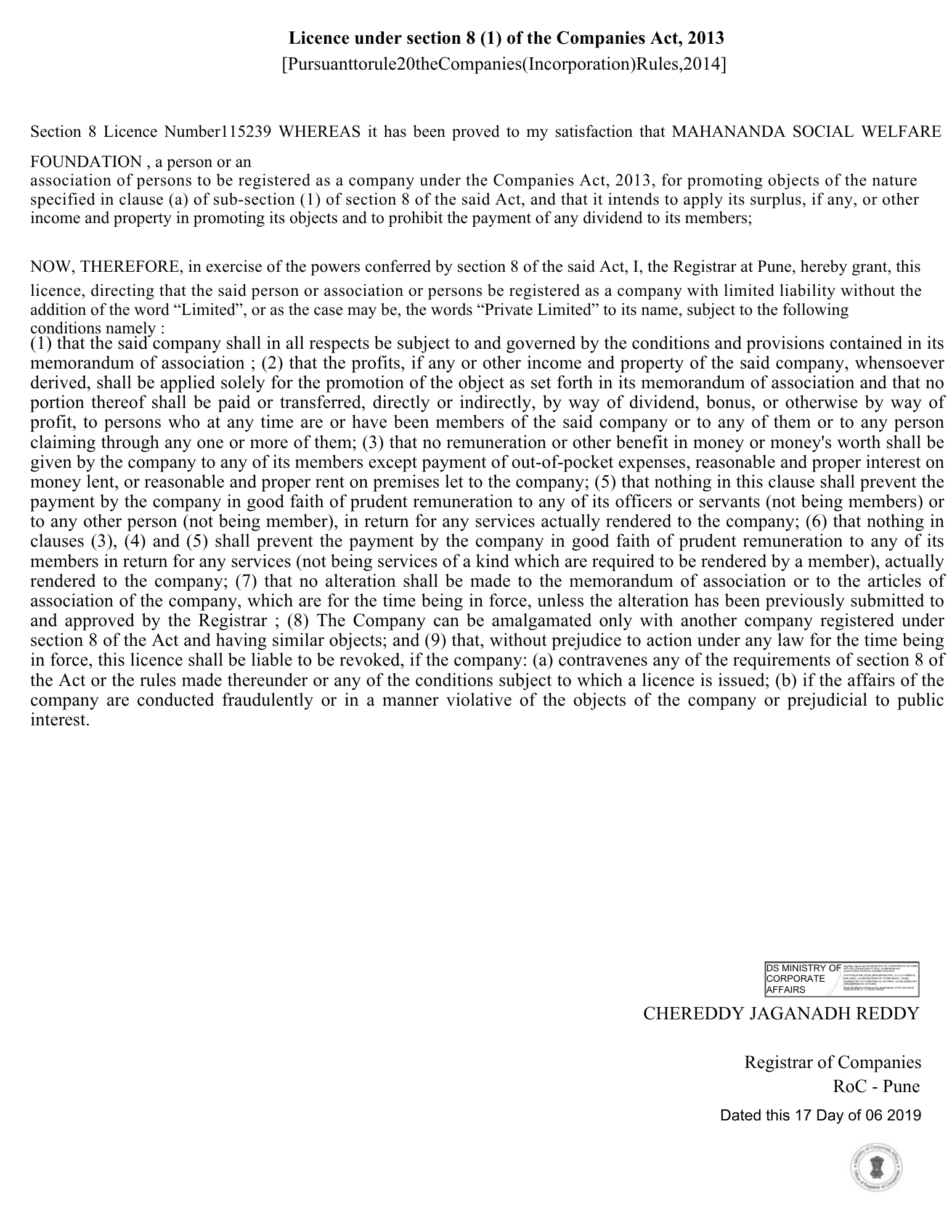 Section 8 License
